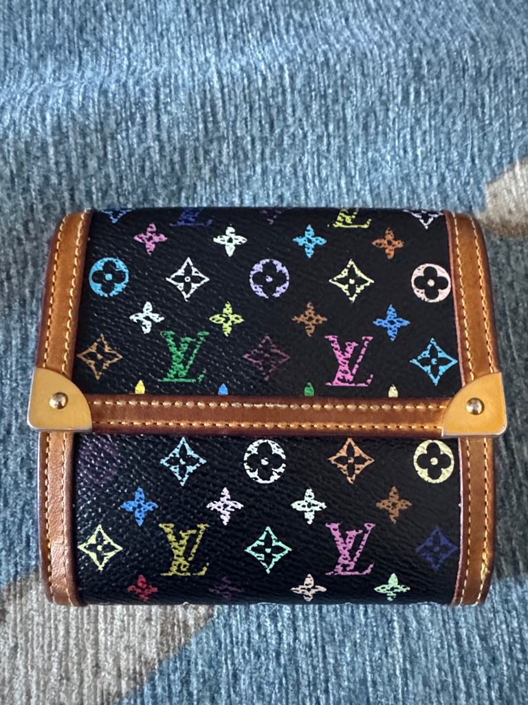 Louis Vuitton Black Multicolor Monogram Compact Wallet